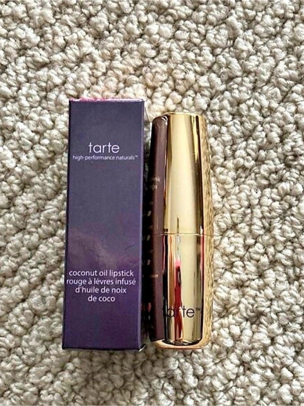 Tarte Coconut Oil Lipstick in Primrose Red Like New Full Size SWATCHED NIB